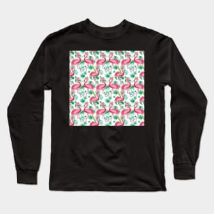 tropical flamingo Long Sleeve T-Shirt